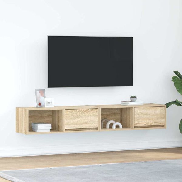 vidaXL TV Cabinets 2 pcs Sonoma Oak 80x31x25.5 cm Engineered Wood