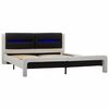 vidaXL Bed Frame White and Black 120 x 200 cm Faux Leather