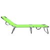 vidaXL Folding Sun Lounger Folding Green 56 x 189 x 87cm Fabric