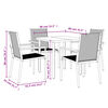 vidaXL 5 Piece Garden Dining Set Black Textilene and Steel