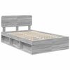 vidaXL Bed Frame Grey Sonoma 135 x 190 cm Solid Pine Wood