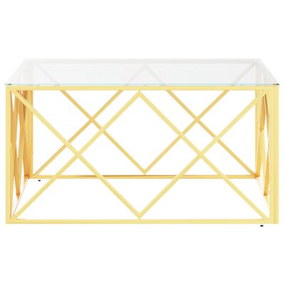vidaXL Coffee Table 80x80x40 cm Stainless Steel and Glass