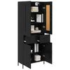 vidaXL Highboard with Drawer 2 pcs Black Oak Engineered Wood