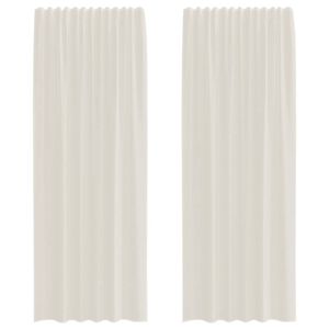 vidaXL Voile Curtains with Rod Pockets 2 pcs Cream