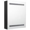 vidaXL LED Bathroom Mirror Cabinet Black 50x14x60 cm