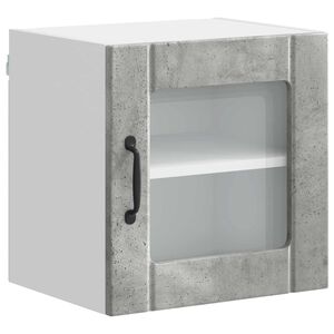 vidaXL Wall Glass Cabinet LUCCA Concrete Grey 40 x 31 x 40 cm