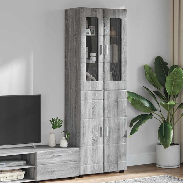 vidaXL Highboard FLORIN Grey Sonoma 60 x 35 x 182 cm Engineered Wood