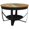vidaXL Coffee Table | Mixed wood with black iron | Solid reclaimed wood, iron