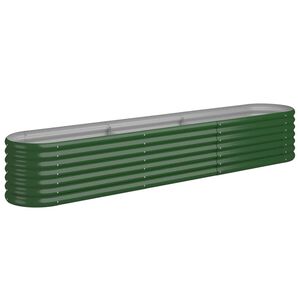 vidaXL Garden Raised Bed Galvanised Steel 224x40x36 cm Green
