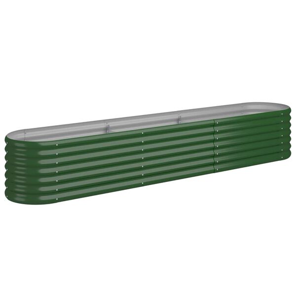 vidaXL Garden Raised Bed Galvanised Steel 224x40x36 cm Green