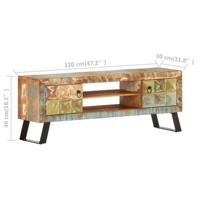 vidaXL TV Cabinet 120x30x46 cm Solid Reclaimed Wood