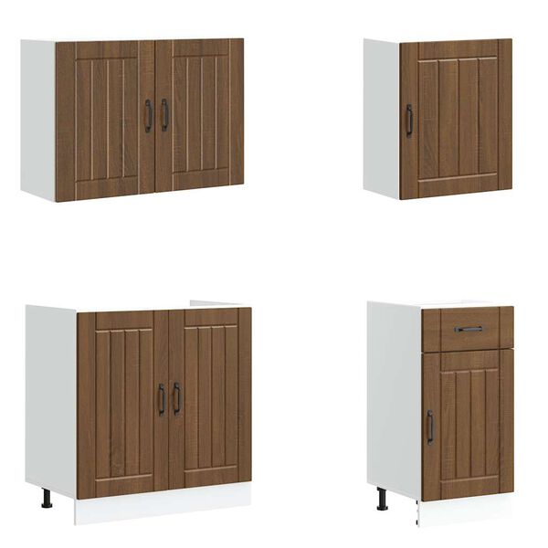 vidaXL 7 Piece Kitchen Cabinet Set Lucca Brown Oak Engineered Wood