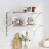 vidaXL Wall Shelves 2 pcs 75x40 cm Silver Stainless Steel