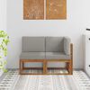 vidaXL Outdoor Middle and Corner Sofa 2 Piece Natural and Light Grey