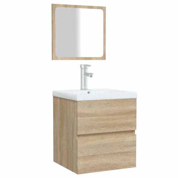 vidaXL Bathroom Cabinet with Mirror Sonoma Oak Engineered Wood