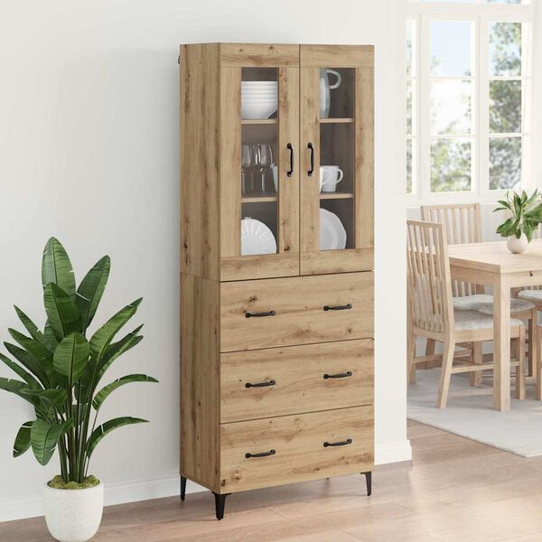 vidaXL Highboard Artisan Oak 69.5 x 34 x 180 cm Engineered Wood