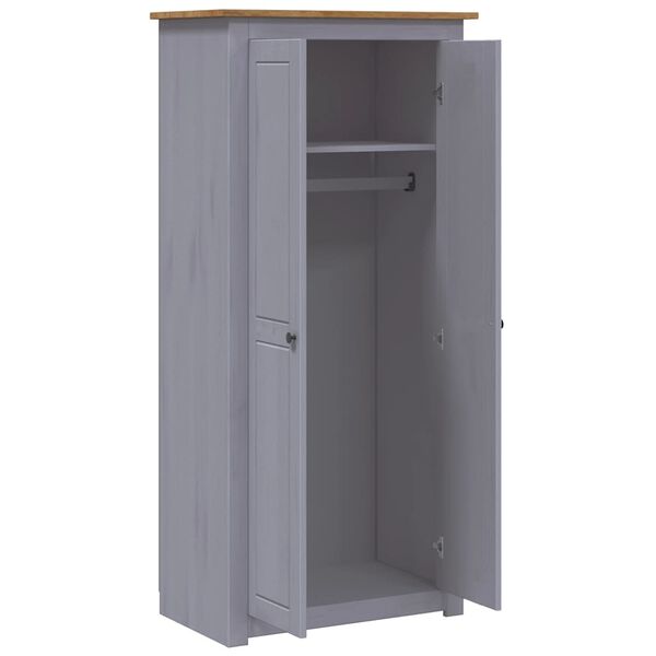 vidaXL Wardrobe Grey 80x50x171.5 cm Solid Pine Panama Range