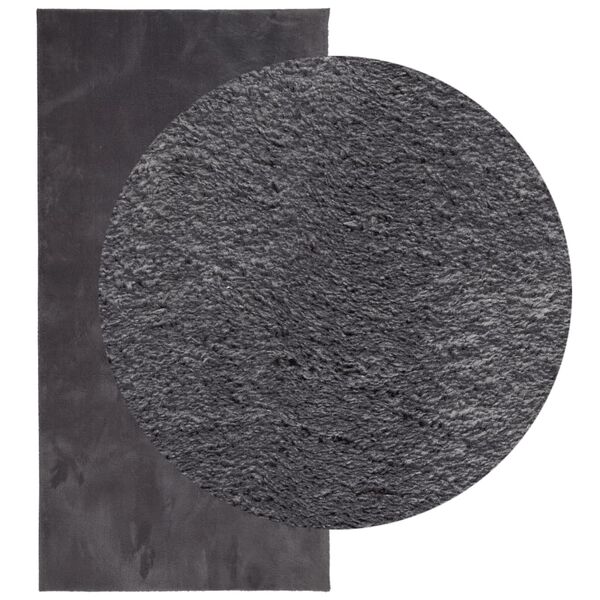 vidaXL Rug HUARTE Short Pile Soft and Washable Anthracite 100x200 cm