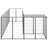 vidaXL Dog Kennel Black 7.26 m&sup2; Steel