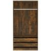 vidaXL Wardrobe Smoked Oak 100x50x200 cm Engineered Wood