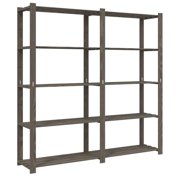 vidaXL 5-Tier Storage Rack Grey 170x38x170 cm Solid Wood Pine