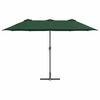 vidaXL Garden Parasol Green 370 x 197 x 239 cm Powder-coated steel