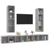 vidaXL Wall-mounted TV Cabinets 4 pcs Concrete Grey Engineered Wood