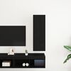 vidaXL Wall TV Cabinet Black Oak 30.5 x 30 x 90 cm Engineered Wood