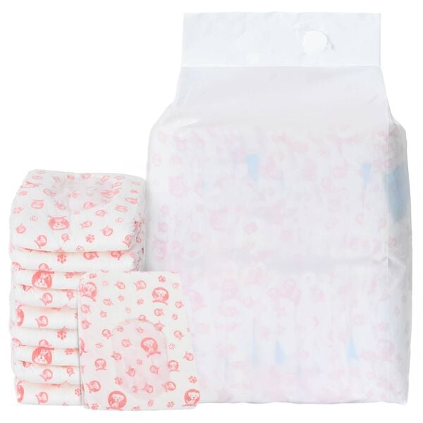 vidaXL Disposable Dog Diaper Female 50 pcs White L