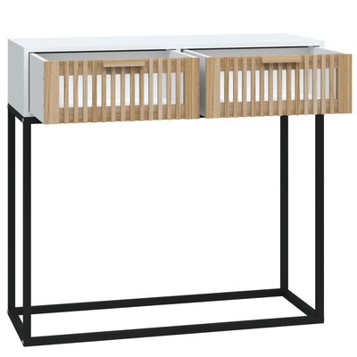 vidaXL Console Table White 80x30x75 cm Engineered Wood and Iron