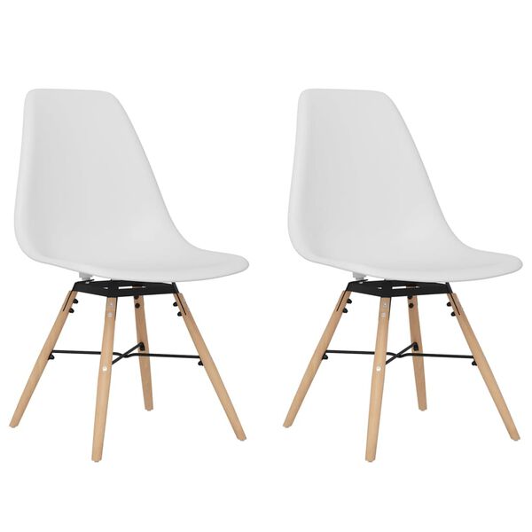 vidaXL Dining Chairs 2 pcs White PP