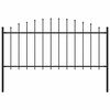 vidaXL Garden Fence Woerden with Spear Top Steel 170x75 cm Black