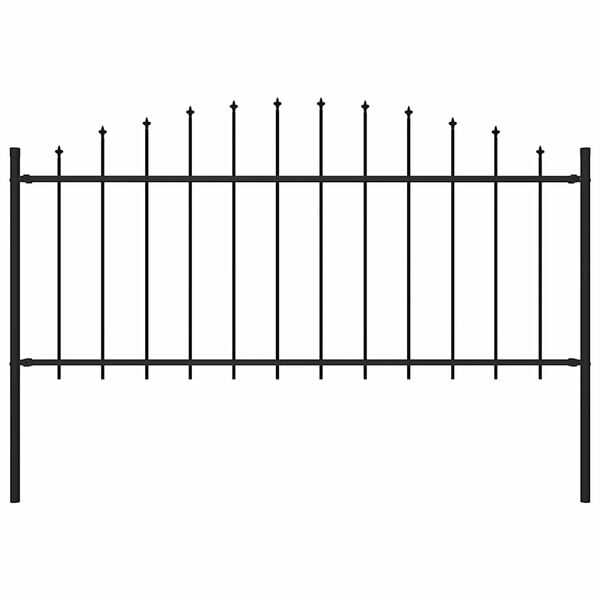 vidaXL Garden Fence Woerden with Spear Top Steel 170x75 cm Black