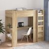 vidaXL Loft Bed Frame with Desk Sonoma Oak 80 x 200 cm Engineered Wood