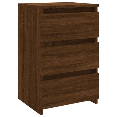 vidaXL Bed Cabinet Brown Oak 40x35x62.5 cm Engineered Wood