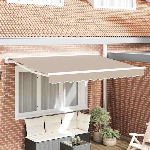 vidaXL Awning Frame Beige 250 x 200 cm Polyester with PU coating