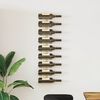 vidaXL Wall-mounted Wine Rack for 9 Bottles Gold Iron