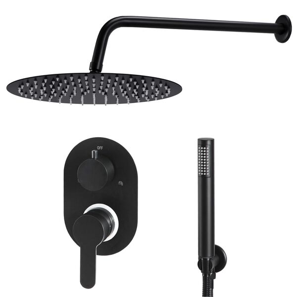 vidaXL Shower System Stainless Steel 201 Black