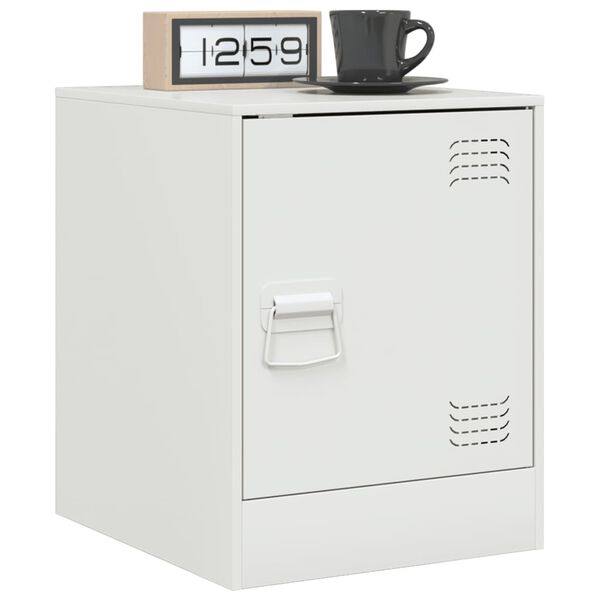 vidaXL Bedside Cabinets 2 pcs White 34.5x39x44 cm Steel