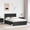 vidaXL Bed Frame with Headboard Black 135 x 190 cm Solid Pine Wood
