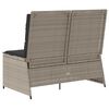 vidaXL Garden Bench with Cushion Light grey Poly rattan