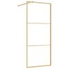 vidaXL Walk-in Shower Wall with Clear ESG Glass Gold 80x195 cm