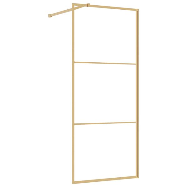 vidaXL Walk-in Shower Wall with Clear ESG Glass Gold 80x195 cm
