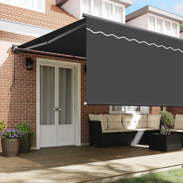 vidaXL Retractable Awning Manual Anthracite 500 x 300 cm