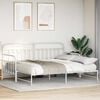 vidaXL Daybed Frame with Headboard White 100 x 190 cm Steel