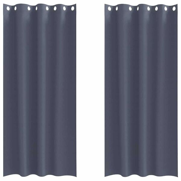 vidaXL Blackout Curtains with Rings 2 pcs Anthracite 260 x 140 cm