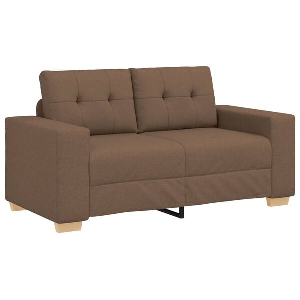 vidaXL Sofa 2 pcs Brown Fabric