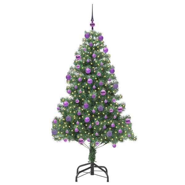 vidaXL Christmas Tree with 300 LEDs with Stand Green 210 cm PVC