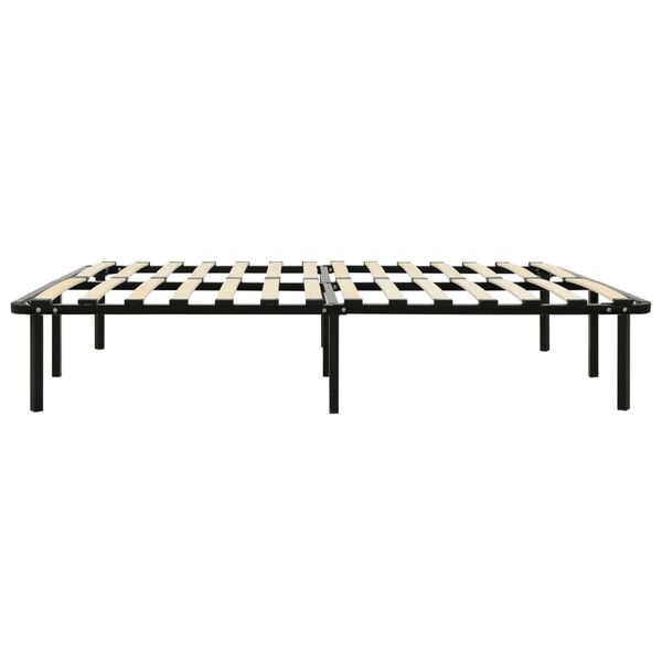 vidaXL Bed Frame without Mattress Black Metal 180x200 cm Super King