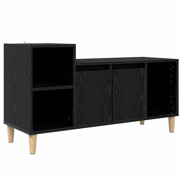 vidaXL TV Cabinet Black Oak 100 x 35 x 55 cm Engineered Wood